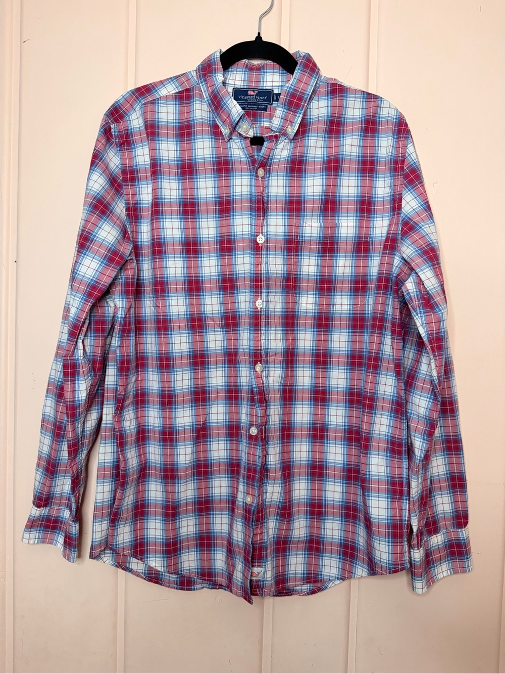 Vineyard Vines Men’s Red Plaid Button-Down Shirt SzL